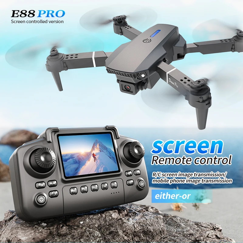 Drone Surveying - Profesyonel E88 PRO Drone ekranlı 8K